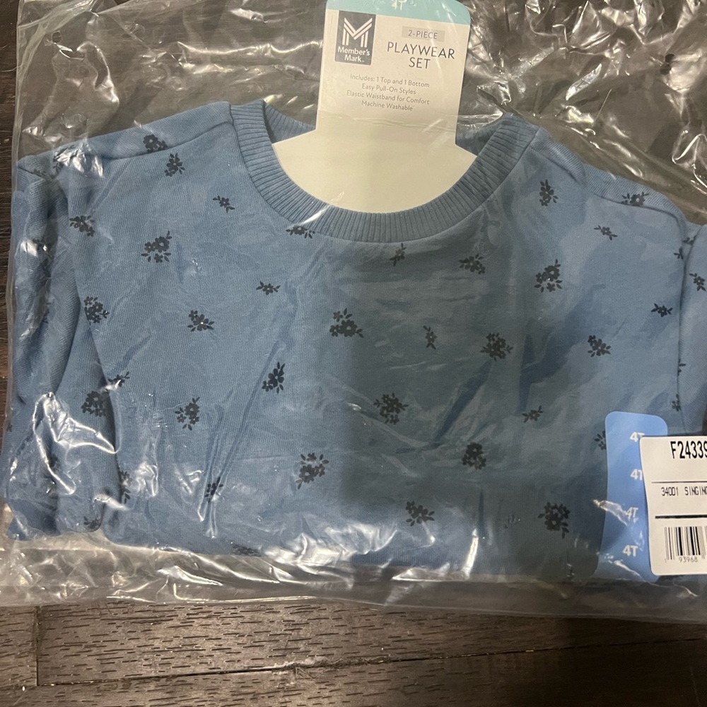 Blue Floral Kids Matching Set